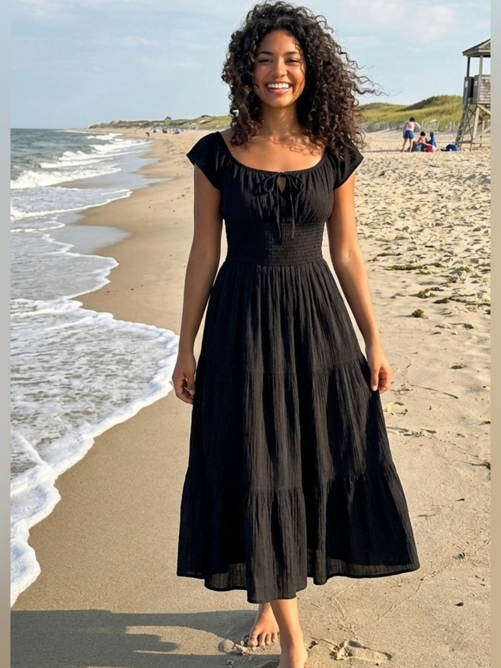 NWT Jasmine 100% Cotton Gauze Smocked Maxi Dress Size Small fits Med